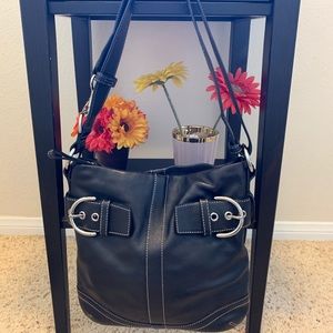 Vintage Coach Messenger Leather Black Crossbody💋